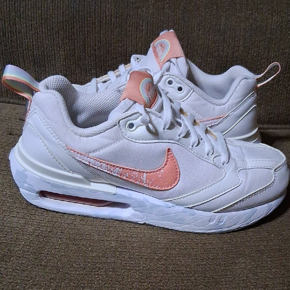 Nike Women's White and Peach Sneakers